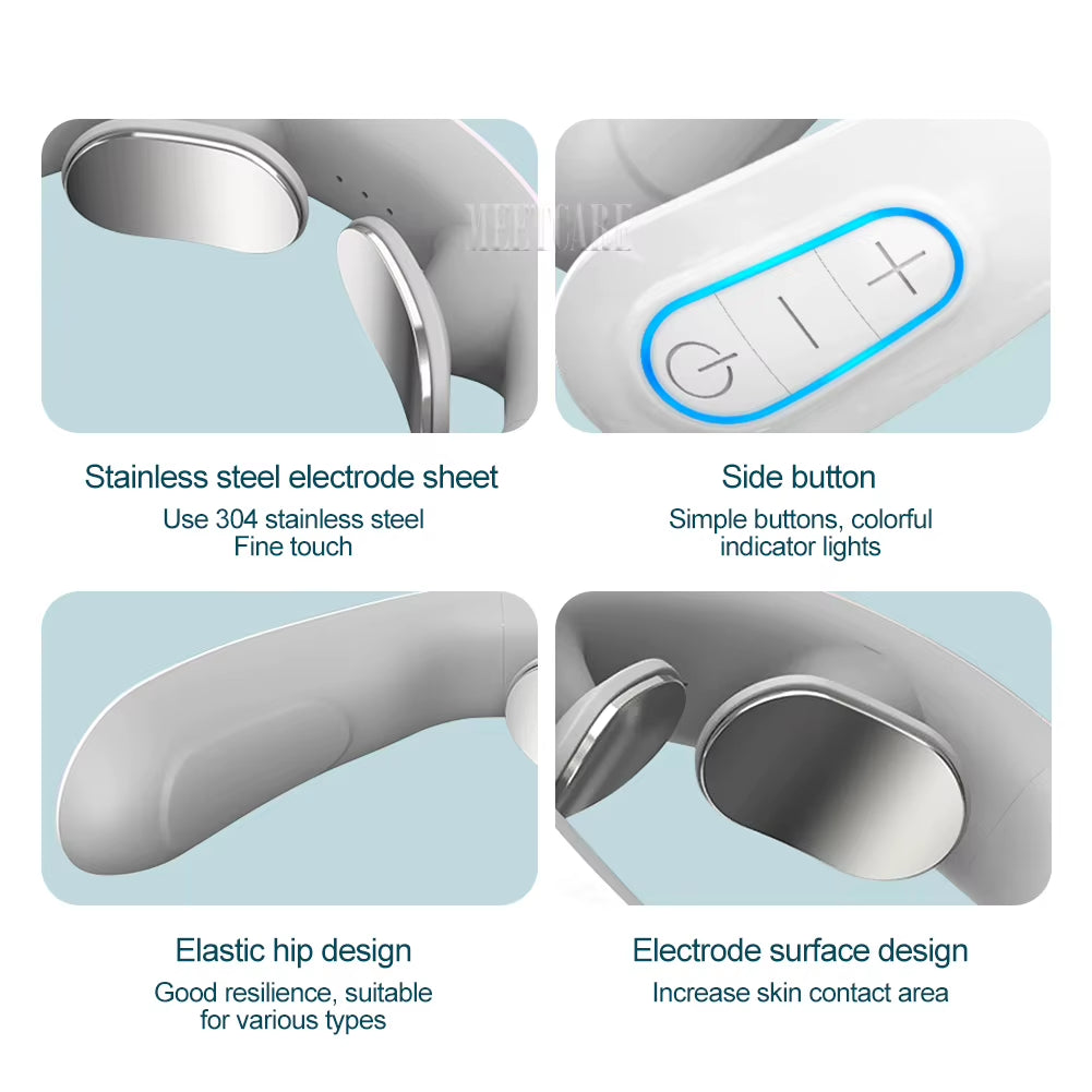 Pulse Neck Massager Electric Smart EMS Cervical Massagers TENS Pain Relief Relaxation Muscle Kneading Massage