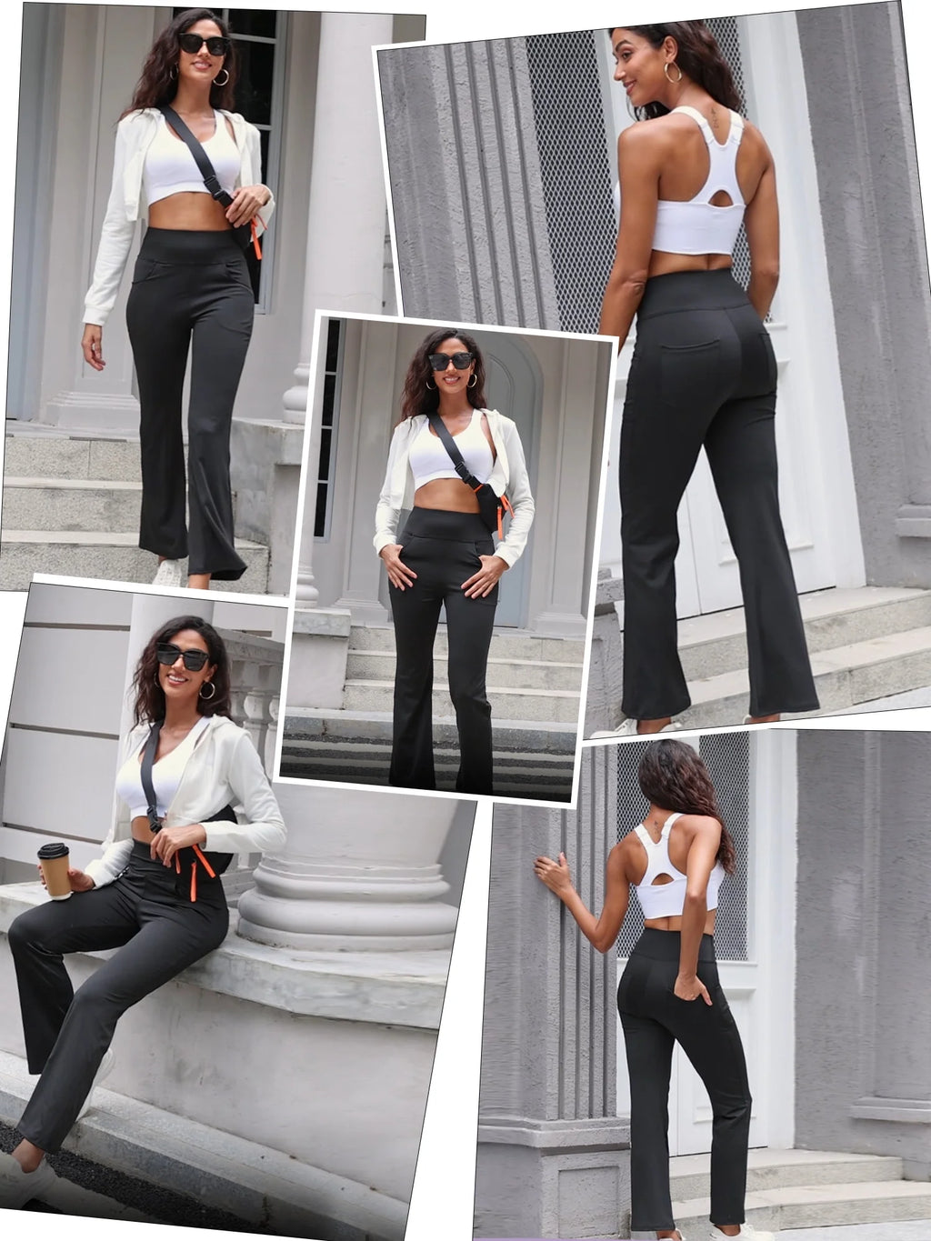 Womens Bootcut Yoga Pants Flare Workout Legging with Pockets High Waist Lightweight Bottoms Activewear Green M