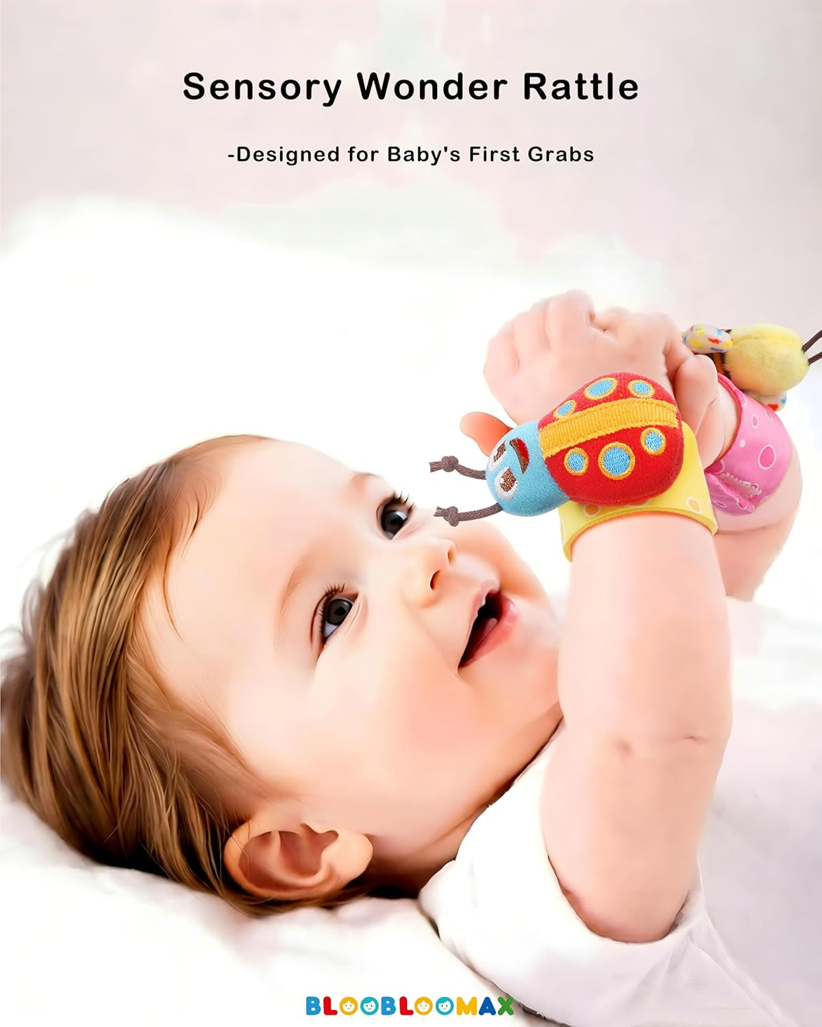 Wrist Rattle Socks and Foot Finder Set, Infant Girl Boy Toys for Babies 0-36 Months, Newborn Hand & Foot Toys for 0 to 3 Years, Baby Shower Gifts Set Mother'S Day Gift