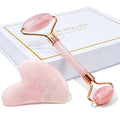 Jade Roller & Gua Sha, Natural Jade Face Roller Facial Skin Care Skin Toning Devices, Pink