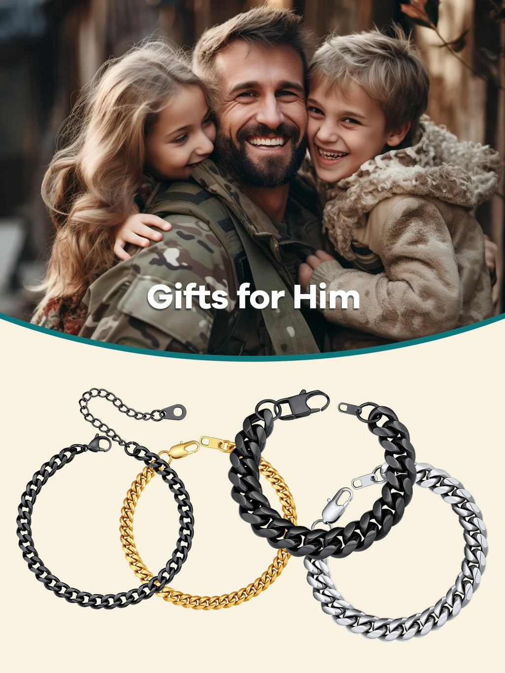 Gold Plated Bracelet for Men Chunky Cuban Bracelet 10MM 7.5 Inch Stainless Steel Chain Bracelet Mens Birthday Valentines Day Jewelry Gifts for Him Dad Adults Age