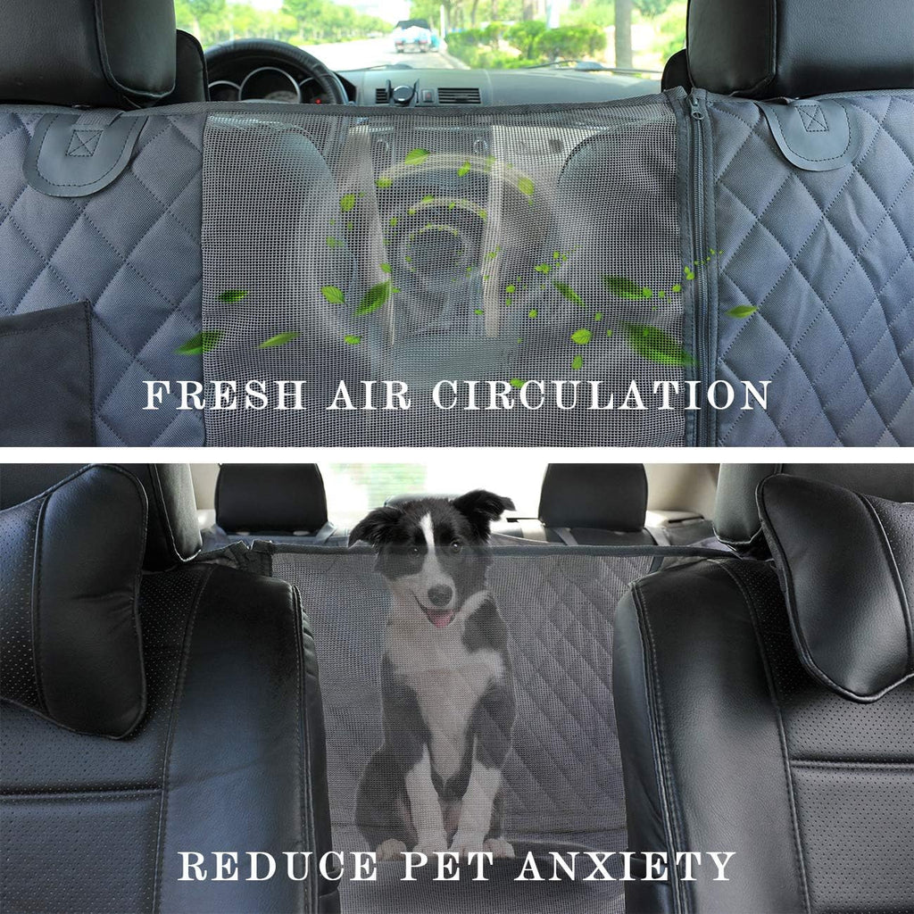 Honest Dog Car Seat Covers with Mesh Window,Dog Seat Cover with Side Flap for Cars, Trucks, and Suv'S - Waterproof & Nonslip Pet Seat Cover for Backseat(Grey,56" Wx60 L)